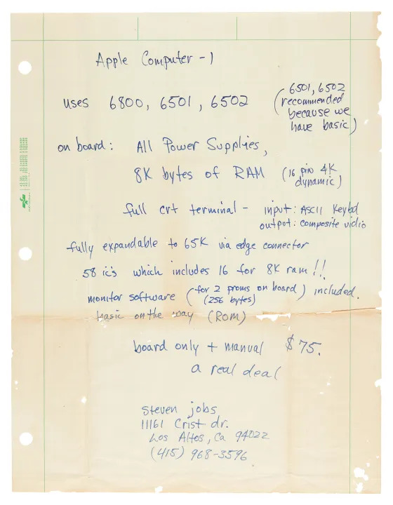 Antique Apple-1: Steve Jobs’ Handwritten Advert Sparks Bidding Frenzy, Fetches 5,759!